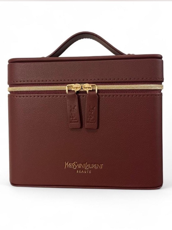 Yves Saint Laurent Accessories - Authentic Yves Saint Laurent Beaute Burgundy Leather Vanity Case with top handle